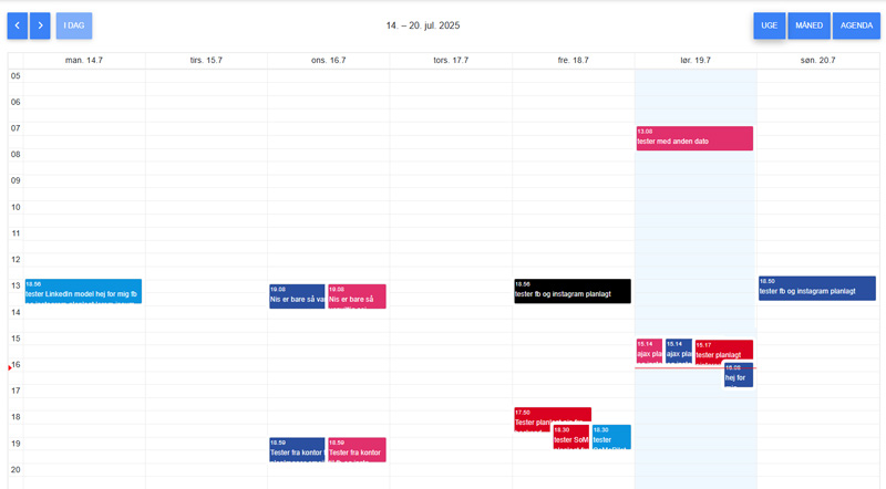 Kalender i SoMePilot